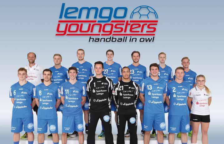 Lemgo:Youngsters hintere Reihe von links: Trainer Matthias Struck, Philipp Harnacke, Linus Geis, Jari Lemke, Moritz Jebram, Niklas Hinsch, Dennis Krüger.