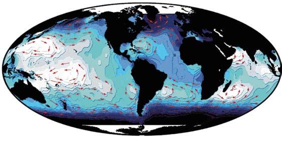 1.2 E. Fahrbach Abb.1.2-3: Schematische Darstellung der großräumigen Ozeanströmung abgeleitet aus der Satelliten-Altimetrie.