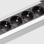 Stromverteilung Steckdosenleisten PRIMO STROMVERTEILUNG Bequeme und schnelle Wiederanschließbarkeit Schutzkontaktsteckdosen um 35 gedreht, mit vernickelten Schutzkontakten und integriertem