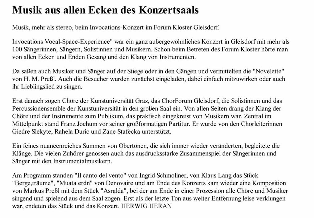 OOENachrichten.at, Kultur, 03.05.2010, 00:04 Uhr www.kleinezeitung.
