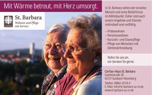 Mit Wärme betreut und mit Herz versorgt Seit 50 Jahren markantes Wahrzeichen des Loderhofes: Das Caritas-Haus St.