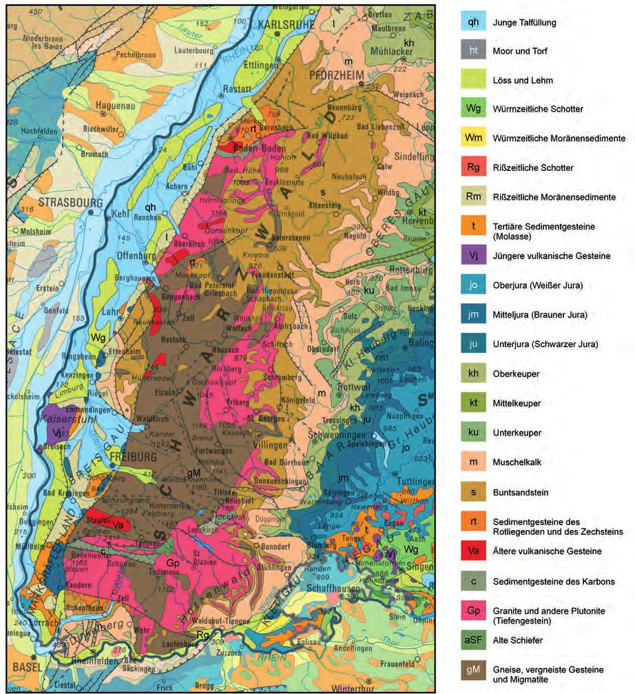 Text Schwarzwald Geologische Karte Baden Torf Karte von 1892 Format 24x32cm 