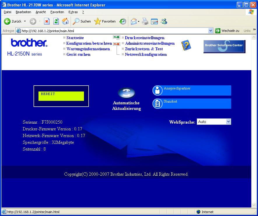 Für Netzwerk-Benutzer 3 Web-based Management (Web-Browser) 4 Standardeinstellungen für den Netzwerkbetrieb Zum Brother-PrintServer gehört ein Webserver, der mit HTTP (Hyper Text Transfer Protocol)