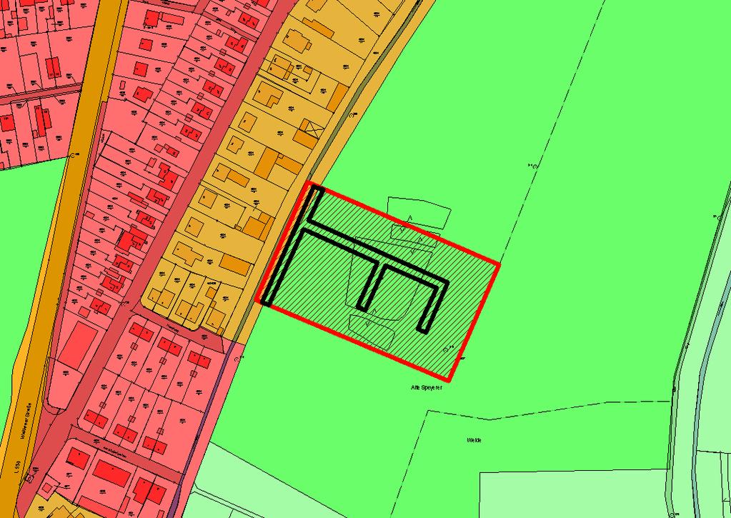 24. In der Wamm (Kleingartenparzellen) Bebauungsplan 070 Gesamtfläche ca. 2.