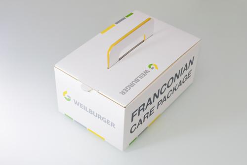 Das Franconian Care Package ein nicht ganz ernst gemeintes Präsent der WEILBURGER Graphics GmbH zur drupa 2016.