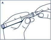 1 Vor der Verwendung Überprüfen Sie anhand des Etiketts, ob Actrapid NovoLet den richtigen Insulintyp enthält. Nehmen Sie die Verschlusskappe ab.