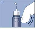 1 Vor der Verwendung Überprüfen Sie anhand des Etiketts, ob Actrapid FlexPen den richtigen Insulintyp enthält. Nehmen Sie die Verschlusskappe ab.