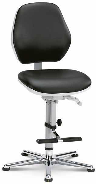 : 85B9103-R Verfügbar auch in schwarz, Artikel Nr 85B9103-S Laborstuhl Sitzhöhenverstellung zwischen 450 und 650 mm.