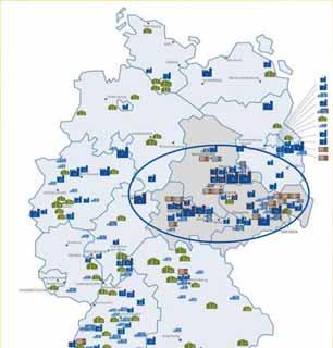 Mitteldeutschland worldwide leading Solar region Zulieferer Industrie Distributoren Hochschulen/Institute Ministerien At Cluster Solarvalley Mitteldeutschland in 2009: 40% of German PV