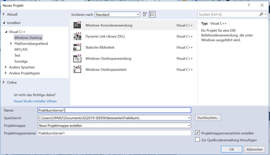 Praktikum Netzwerke Socketprogrammierung mit Visual Studio Programmieren eines Servers (1)