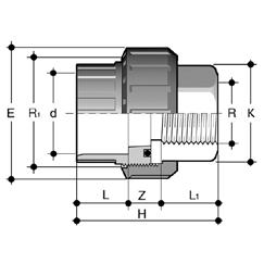 PV-U Verschraubungen, ehälteranschlüsse, inzelteile Übergangsverschraubungen Übergangsverschraubung, PV-U auf elstahl mit zylinischem ohrinnengewine.0.0 nschluss: inlegeteil elstahl.