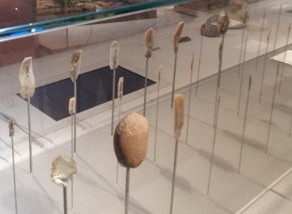 Die Dauer-Ausstellung Im Museum können Sie viel sehen. Zum Beispiel: Waffen aus Holz und Stein. Becher aus Ton Schmuck aus Metall Werk-Zeuge aus Stein Knochen von Menschen und Tieren.