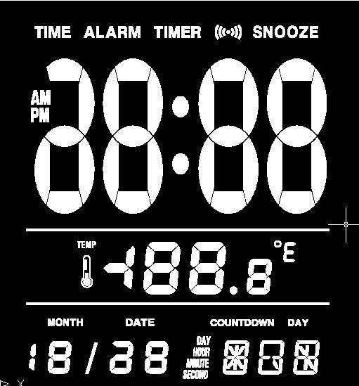 Die Beschreibung des Geräts Display 20 18 19 18 Anzeige: TIME / ALARM / TIMER / Alarm aktiv / Snooze aktiv 19