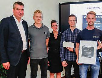WIRTSCHAFT REGIONAL Video-Wettbewerb für Azubis von industry@work: Die Preisträger der Unternehmen (v.l.) Louis Opländer (1.