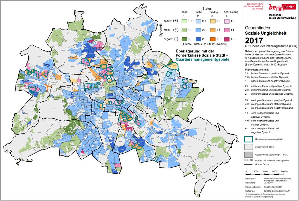 Monitoring Soziale Stadtentwicklung Berlin 2017 I Indizes Karte 18: Gesamtindex