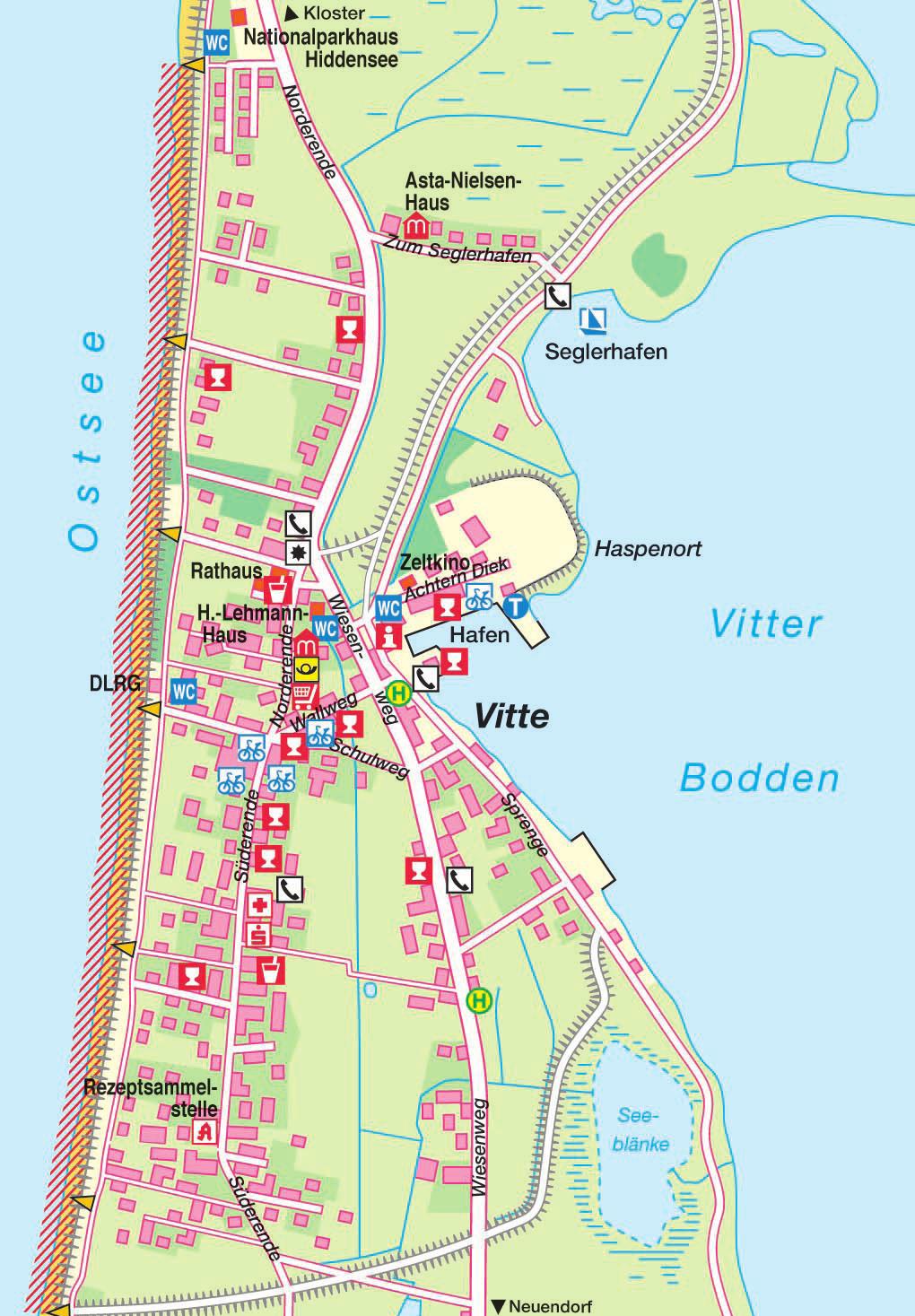 Kloster Grieben Le uc ht t r ne us la,k m ur Grieben r ste Klo Vitter Bodden st ra