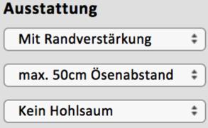 die verfügbaren Formate auswählen können. Falls Sie individuelle Grösse auswählen, haben Sie nach der Auswahl die Möglichkeit Breite und Höhe für das Produkt zu definieren.