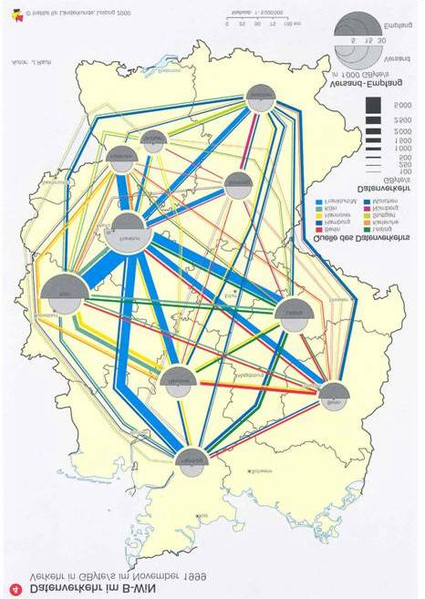 Datenverkehr im Breitband- Wissenschafts- Netz B-WiN in GBytes/s