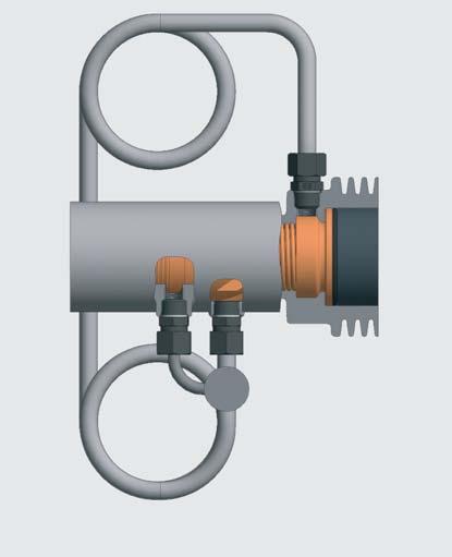 Vor der Inbetriebnahme wird die Pumpe über die angeschlossenen Rohrleitungen befüllt. Durch den Start der Antriebsmaschine wird der interne Entlüftungsmechanismus in Gang gesetzt.