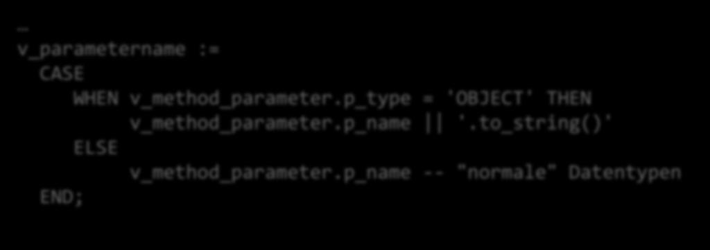 Parameter-Logging Für Objekttypen: eigene to_string-methode schreiben.