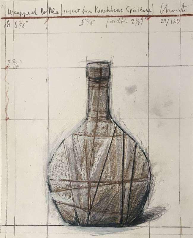 Christo Wrapped Bottle (Project for Kirchberg Spätlese) 2001/2006 Collage mit