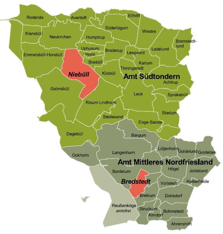 1. Kurzvorstellung der AktivRegion Nordfriesland Nord a. Gebietskulisse Extrem ländlich geprägte Region Nächster Anschluss an die Autobahn ca.