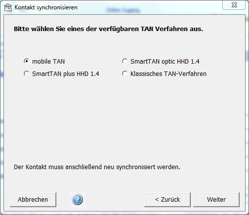 15 Nun kann das TAN- Verfahren, das Sie mit der apobank vereinbart haben, ausgewählt werden.