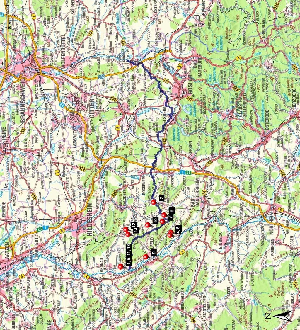 Länge: 86,04 km Steigung: + 1108 m / - 1024 m Start: Schloß Brüggen Stadt Gronau (L.