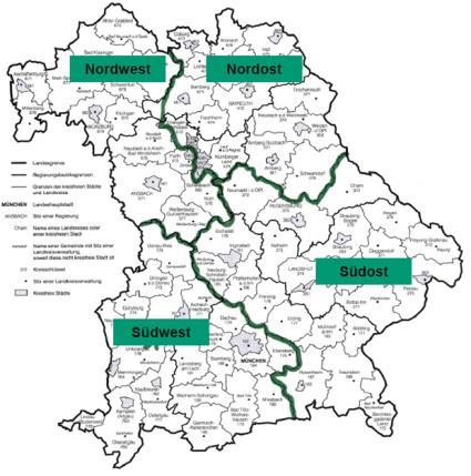 Im Ligenspielbetrieb ist der Bezirk Oberbayern-Nord nach regionalen Gesichtspunkten in parallele Staffeln und Gruppen gegliedert, siehe dazu auch die Durchführungsbestimmungen (DfB) für den