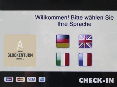 Please follow the instructions shown on the display during the whole check-in process.
