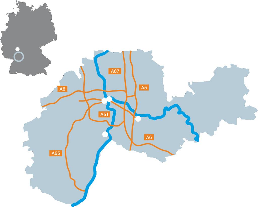 Ludwigshafen Lage in Deutschland FRANKFURT Siebtgrößter Ballungsraum in Deutschland