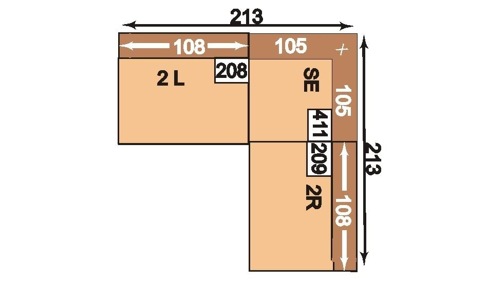 1 Nierenkissen Sofa 2-Sitzer rechts 314 143 314 143 2.