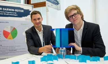 Ein Rotor für Windkraftanlagen Survival of the fastest: David Ohnmacht und Yannick Teubert (ehemals Fürstenberg-Gymnasium Donaueschingen) haben eine neue Form für Rotorflügel entwickelt,