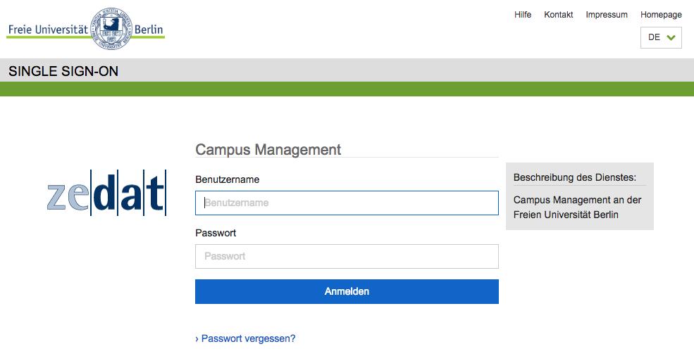 Campus Management (CM) Login-Page: