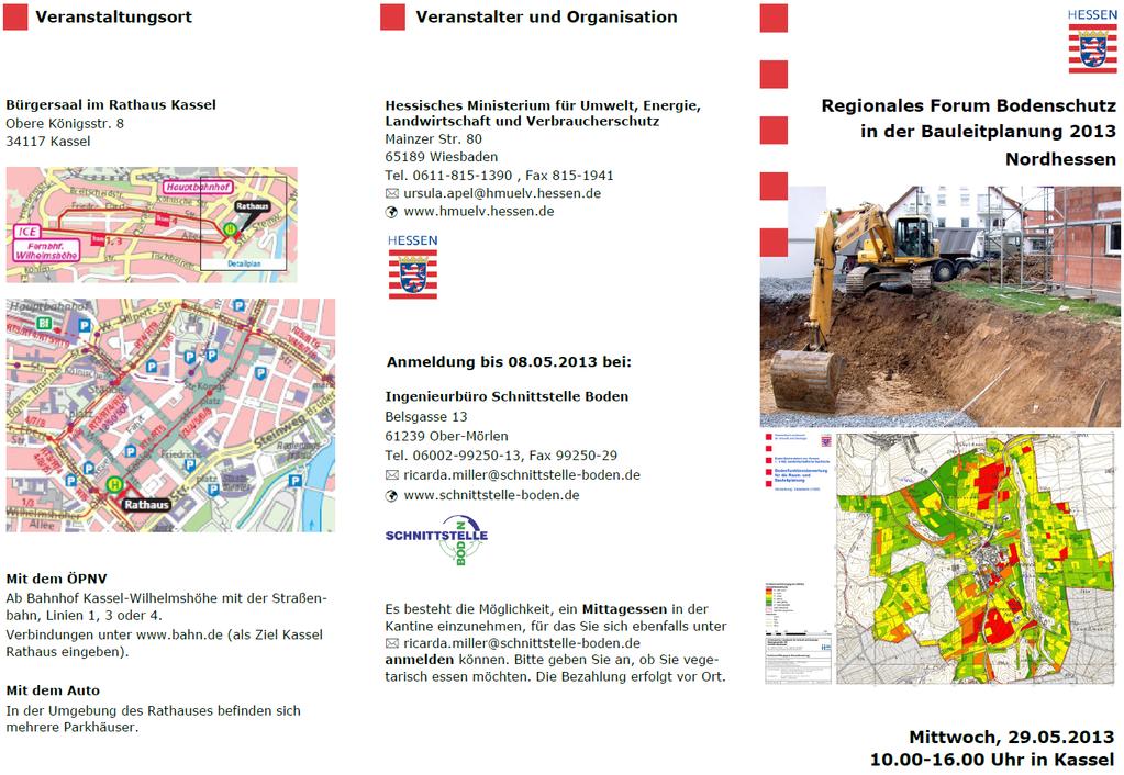 Regionale Foren Bodenschutz in der Bauleitplanung 2013 Anhang 1: Anhang Dokumentation