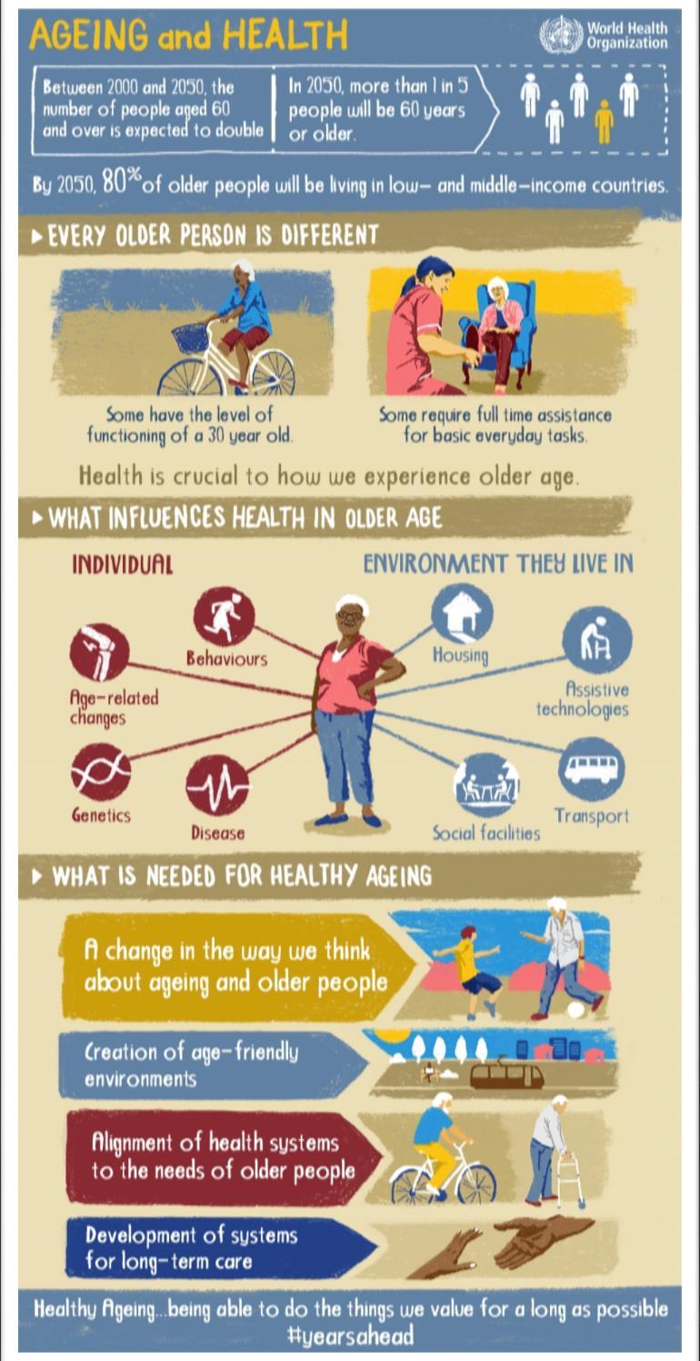Jede ältere Person ist anders Was beeinflusst die Gesundheit im Alter? individuelle Faktoren Umgebung, in der sie leben Was braucht es für ein gesundes Altern?