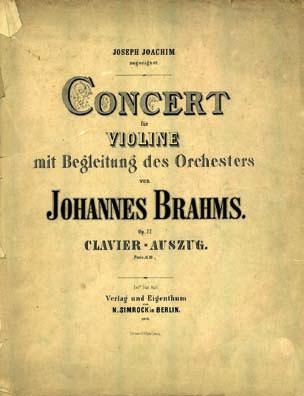 Abb. 3: Erstdruck des Klavierauszuges zum Violinkonzert, Titelseite Abb. 2: Marie Soldats Abschrift von Joseph Joachims Solokadenz zum 1.