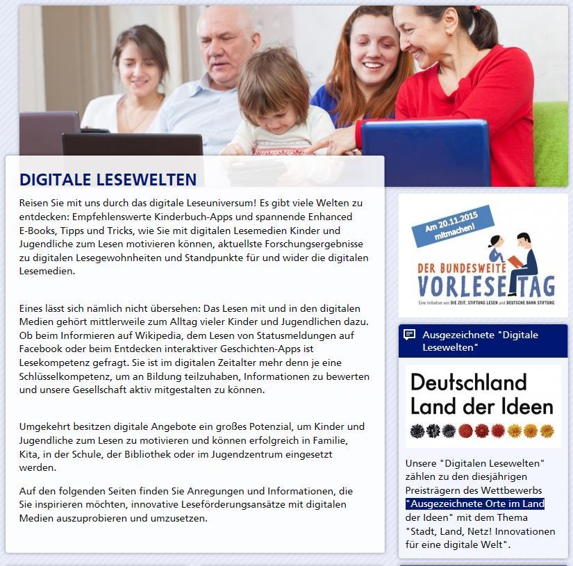 Digitale Lesewelten der Stiftung Lesen http://www.