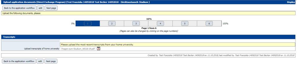 On the following pages you can now upload your documents. Please be aware of the right format and size.