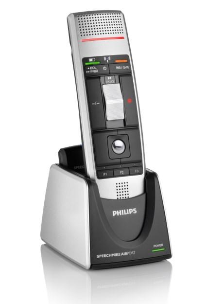 Bestellung und Infos per Telefon: 0211 563030 Philips SpeechMike Air 3000 Schnurloses PC Diktiersystem mit Drucktastensteuerung, bestehend aus Speech Mike Air, integrierter optischer Trackball,