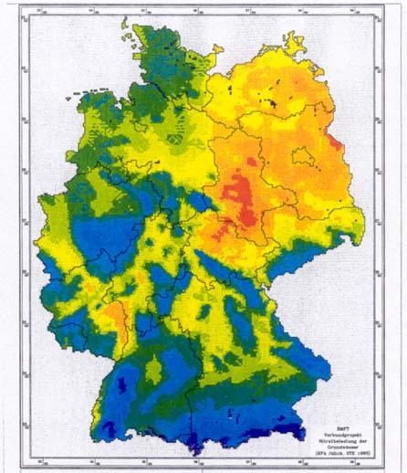 Wasserbilanz für Deutschland Niederschlag =