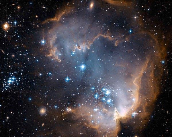 NGC 602: Sternbildungs- Gebiet in SMC mit offenem Sternhaufen