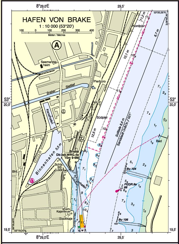 Ausschnitt aus Seekarte INT 1458, BSH Unfallposition Abbildung 3: Unfallposition 2.