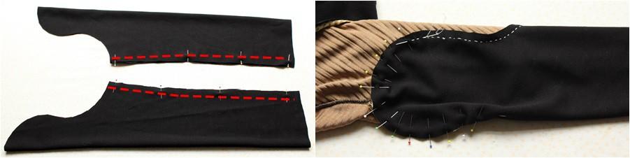 the seam. Stitch and neaten the seamallowances together. Step2: Tasche/Pocket Sie können das Kleid anprobieren und die Höhe der Taschenpositionen festlegen.