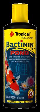GARTENTEICH TROPICAL BACTININ POND Teichpflegeprodukt, das ausgesuchte, aktive, lebende Stämme und Kulturen von Bakterien enthält, die schnell und effektiv die organischen Abfälle zersetzen, die sich