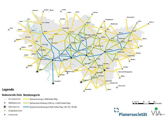 Zukunftsaufgaben Regionale Netze in den drei Standards planen Der Einsatz differenzierter Standards in einem Planungsraum: Konzeption des Netzes nach Verbindungsbedeutung.