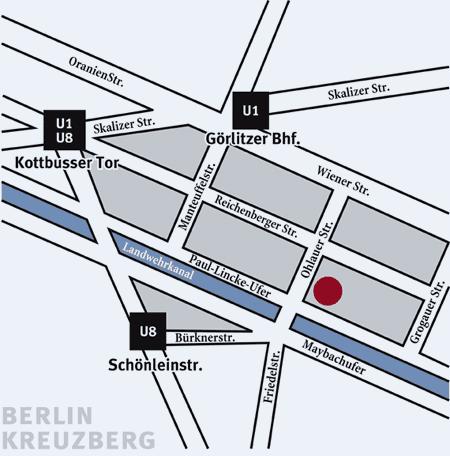 Anfahrt zum Umspannwerk Kreuzberg, Ohlauer Str. 43, 10999 Berlin Öffentliche Verkehrsmittel: Vom Alexanderplatz: U8 in Richtung Hermannstraße bis Schönleinstraße.