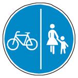 Zeichen 241 Getrennter Rad- und Gehweg Zeichen 242.1 1. Der Radverkehr darf nicht die Fahrbahn, sondern muss den Radweg des getrennten Rad- und Gehwegs benutzen (Radwegbenutzungspflicht). 2. Anderer Verkehr darf ihn nicht benutzen.