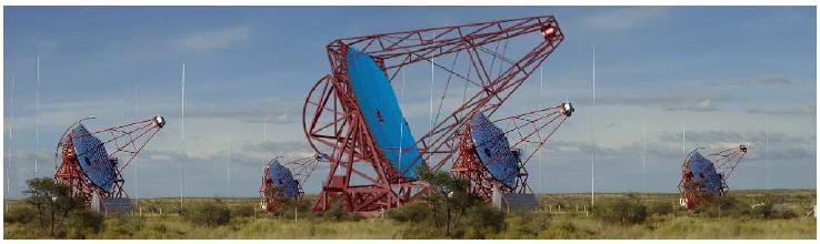 2 Das H.E.S.S. Experiment Das sensitivste der abbildenden atmosphärischen Tscherenkov-Teleskop Systeme ist das High Energy Stereoscopic System (H.E.S.S.).