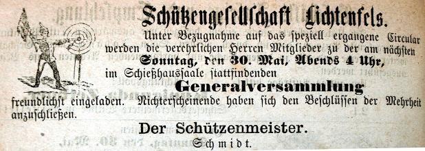 Oktober 1875 aus dem Lichtenfelser Tagblatt Die Chronik